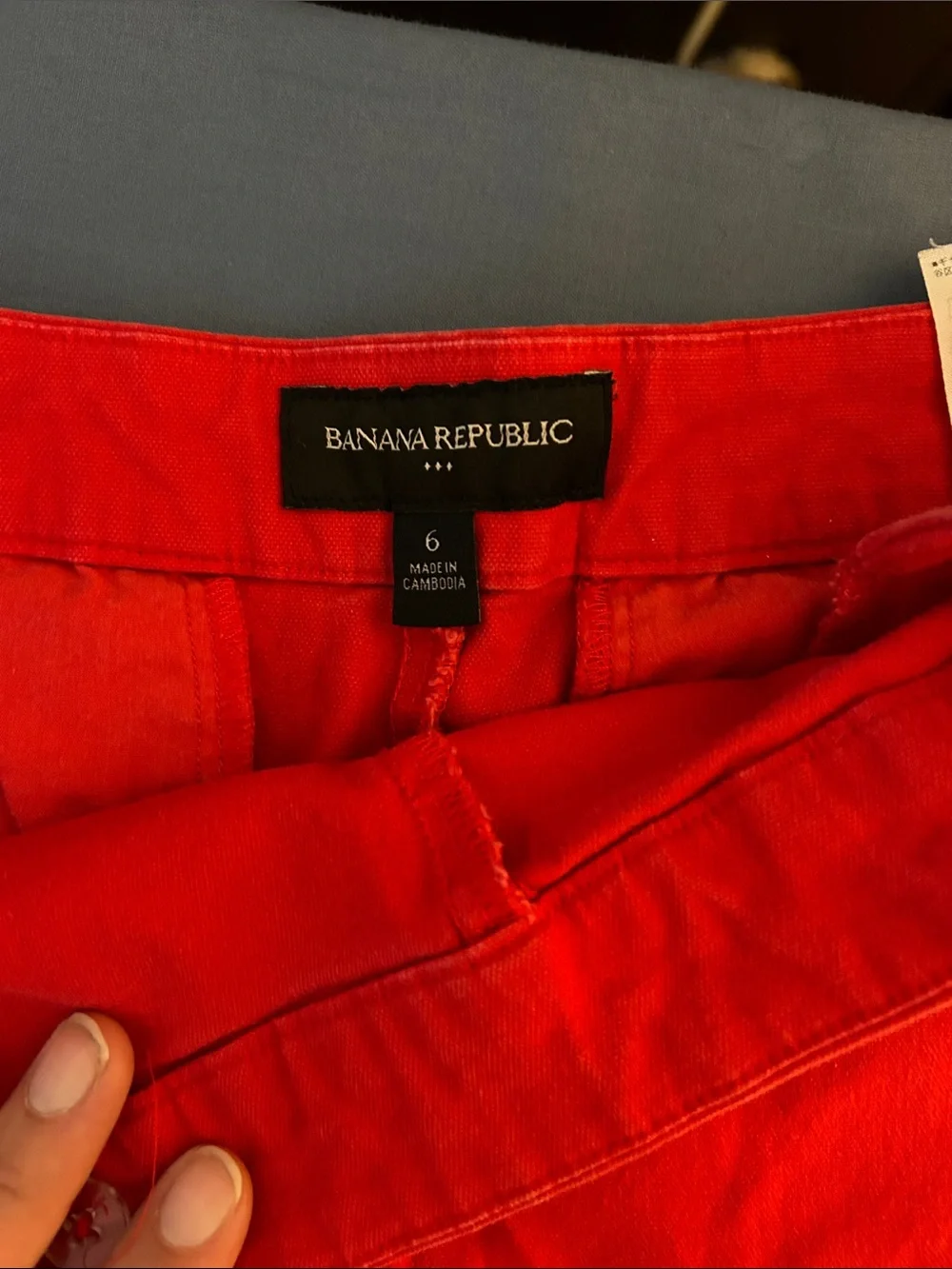 Banana Republic Red High-Waist Button-Front Shorts - Picture 2 of 2